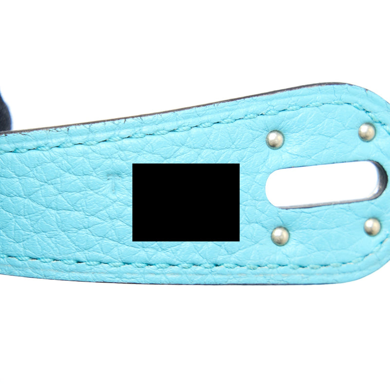 Hermes Lindy 30 Clemence 3Z Blue Saint Cyr SHW Stamp T