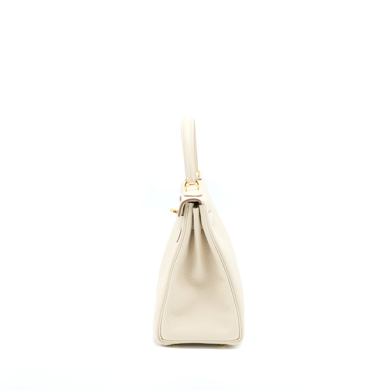Hermes Kelly 28 Retourne Clemence Craie GHW Stamp Z
