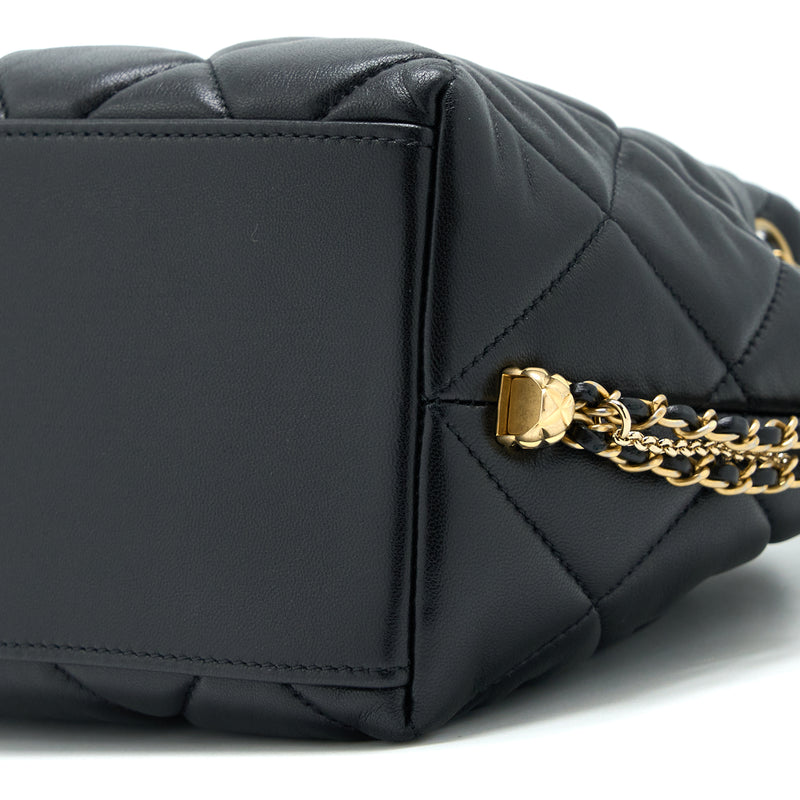 Chanel Drawstring Bucket Bag Lambskin Black GHW (Microchip)