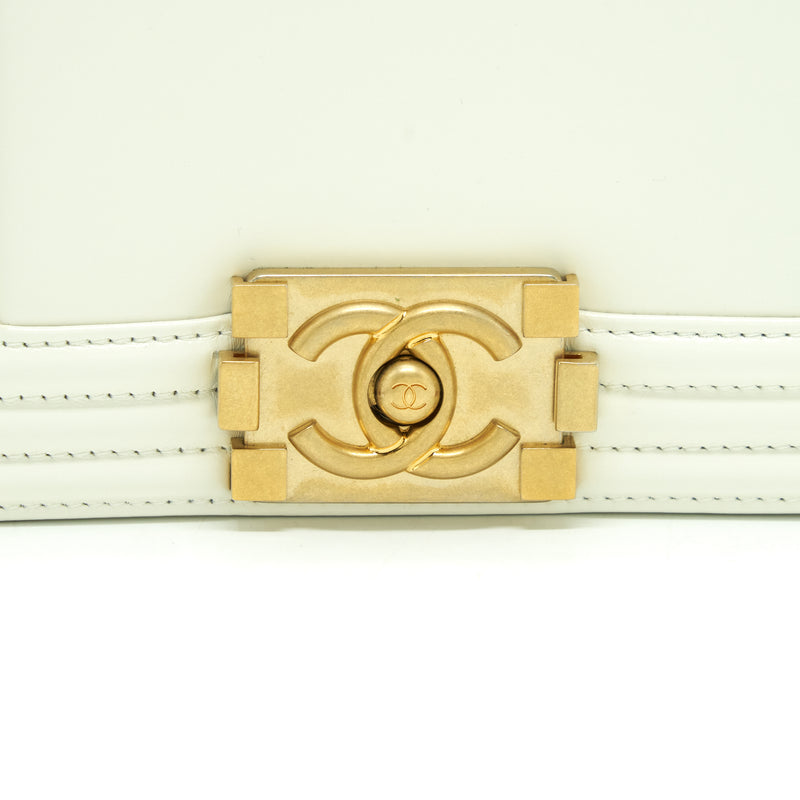 Chanel Mini Boy Handbag Calfskin White GHW (Microchip)