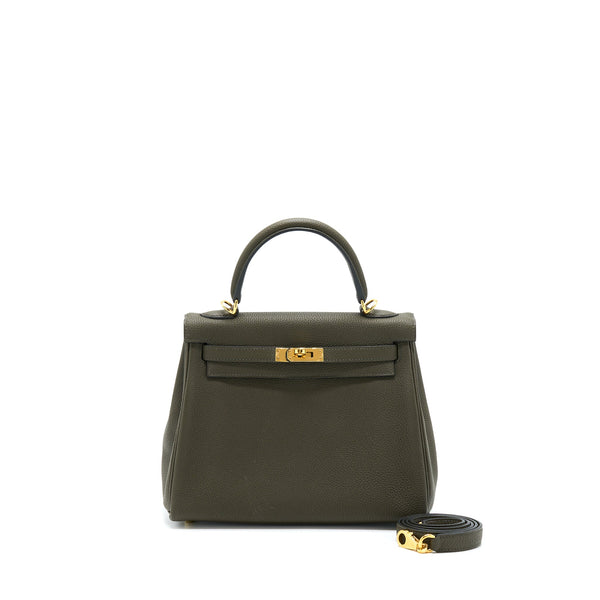 Hermes Kelly 25 Togo C6 Vert De Gris GHW Stamp Y