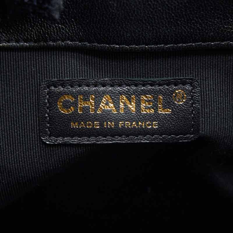Chanel Drawstring Bucket Bag Lambskin Black GHW (Microchip)
