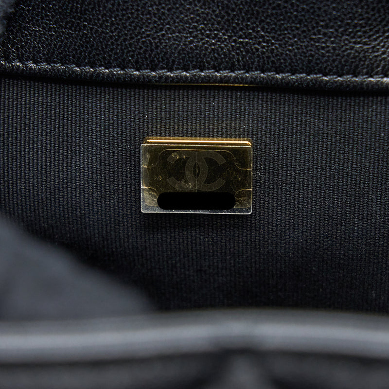 Chanel Drawstring Bucket Bag Lambskin Black GHW (Microchip)