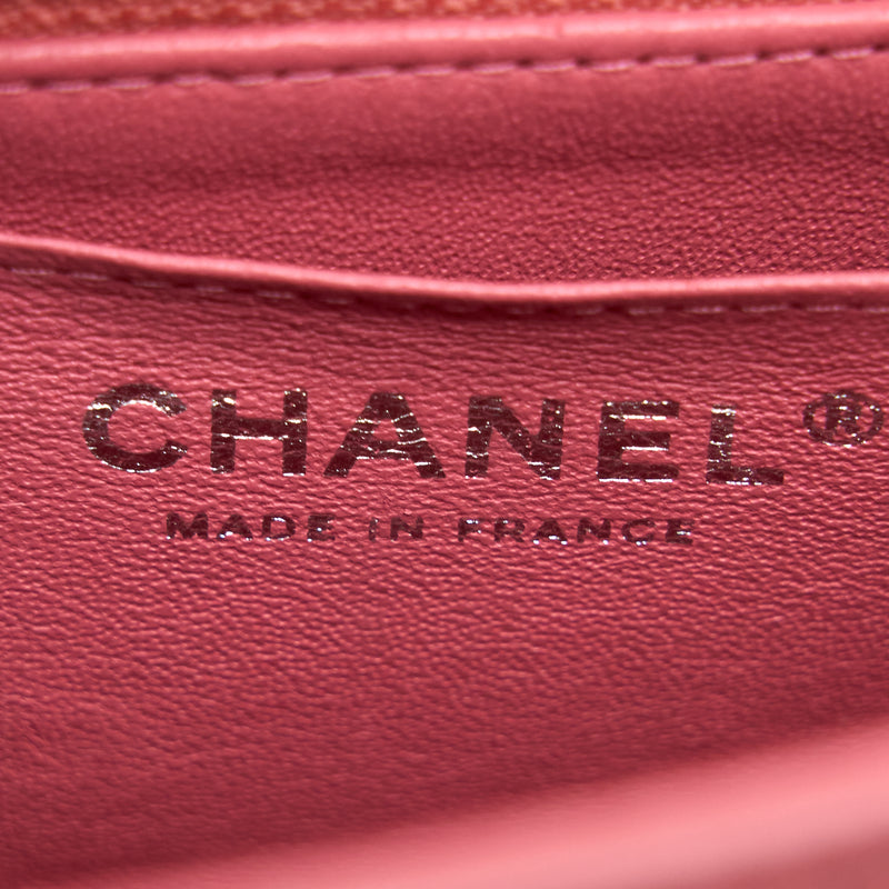 Chanel Mini Rectangular Flap Bag Lambskin Pink SHW