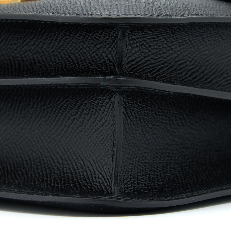 Hermes Constance 24 Epsom Black RGHW Stamp C
