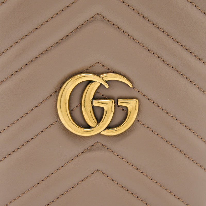 Gucci GG Marmont Mini Bucket Dark Beige GHW