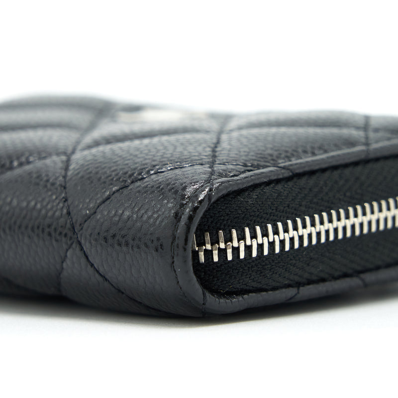 Chanel Mini Zippy Card Holder With Chain Caviar Black SHW