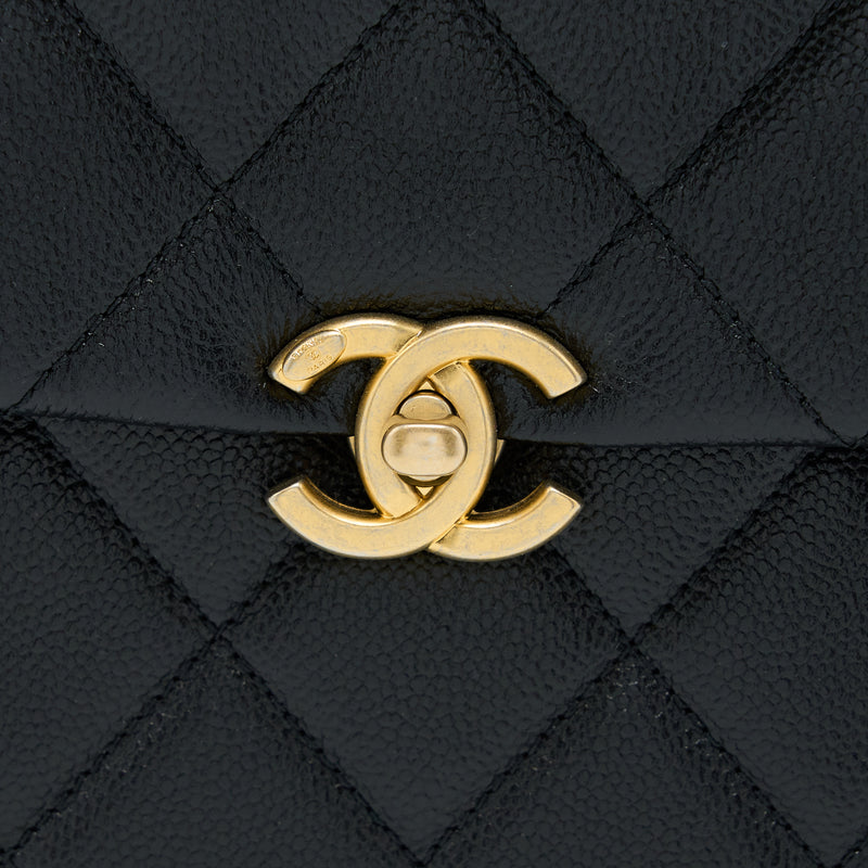 Chanel 22P Flap Backpack Caviar Black Brushed GHW (Microchip)