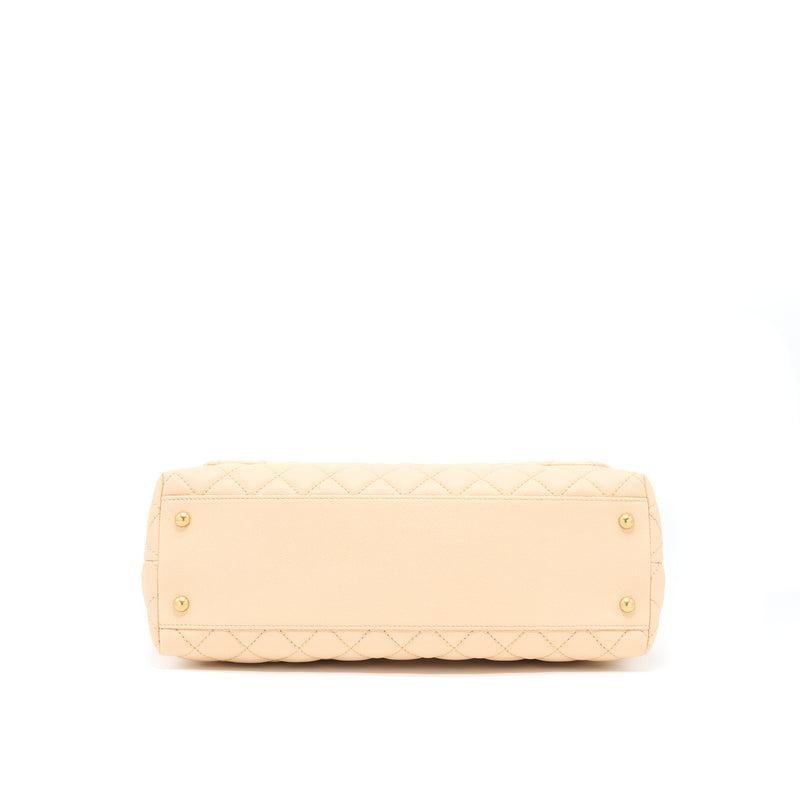 Chanel Coco Top Handle Flap Bag Caviar Beige GHW