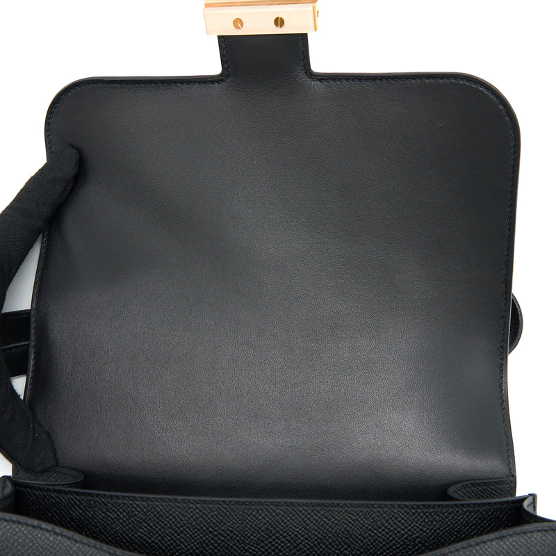 Hermes Constance 24 Epsom Black RGHW Stamp C