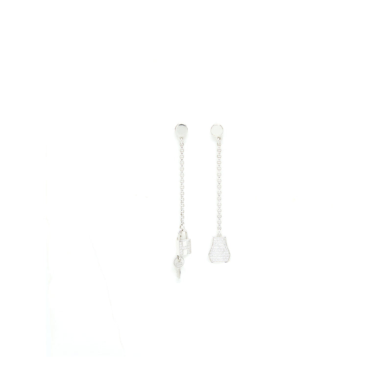 Hermes Kelly Cloche the Earrings White Gold Diamonds