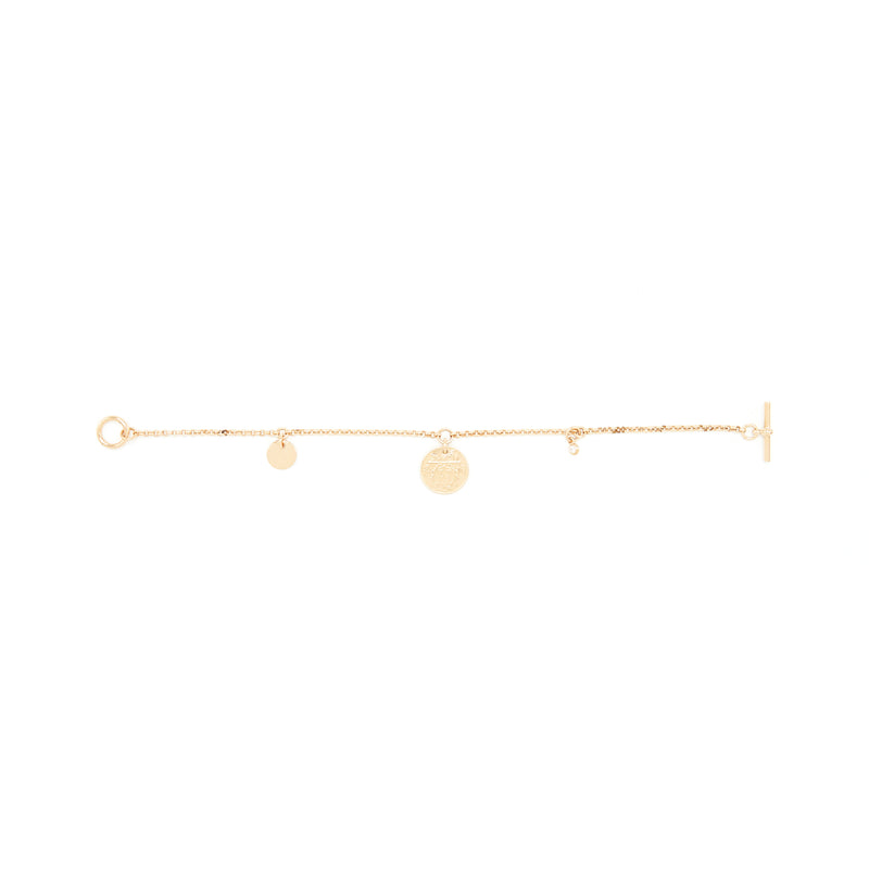 Hermes Size ST Ex-Libris Bracelet, Small Model Rose Gold with a dimond
