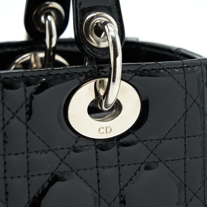 Dior Medium Lady Dior Patent Leather Black SHW