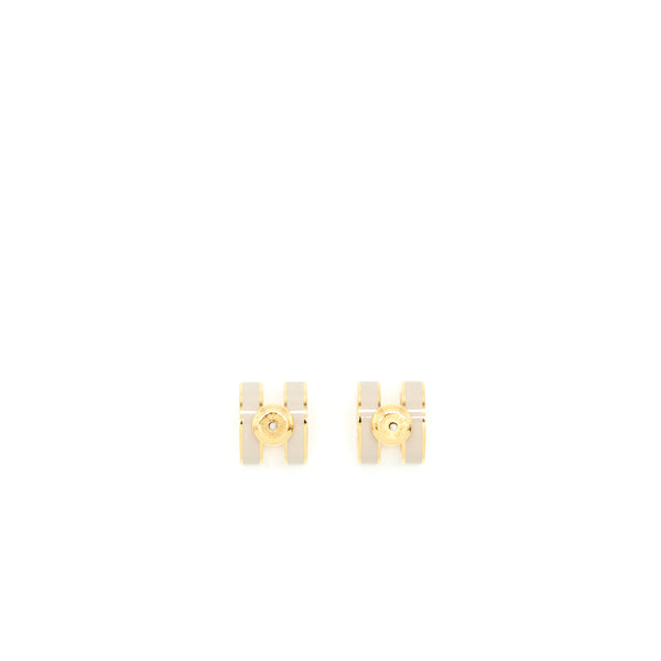 Hermes Pop H Earrings Marron glacé RGHW