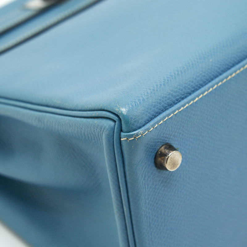 Hermes Vintage Kelly 28 Blue Jean Epsom in SHW stamp B in Square