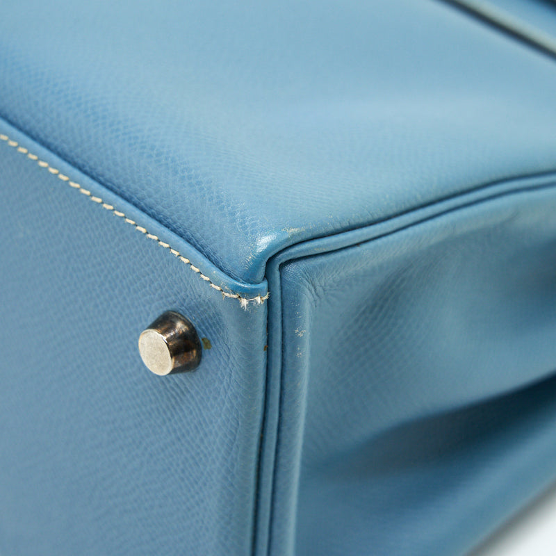Hermes Vintage Kelly 28 Blue Jean Epsom in SHW stamp B in Square
