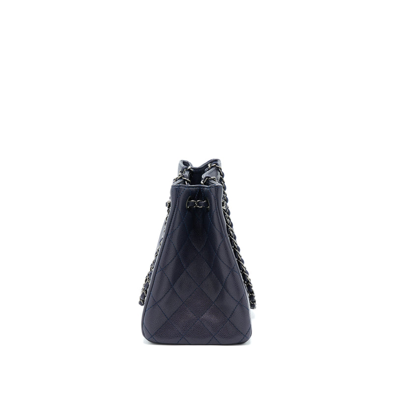 Chanel Tote Bag Caviar Navy Ruthenium Hardware