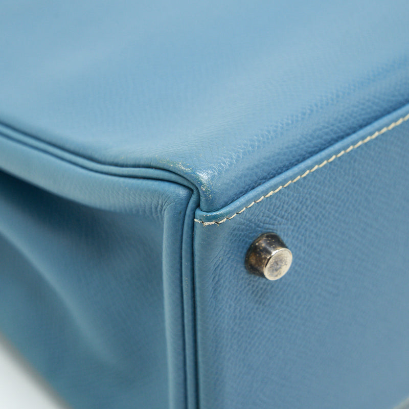Hermes Vintage Kelly 28 Blue Jean Epsom in SHW stamp B in Square