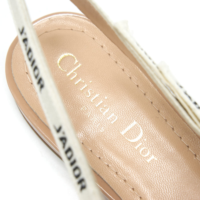 CHRISTIAN DIOR Slingback SIZE39 Ballet Flats Patent Leather Beige