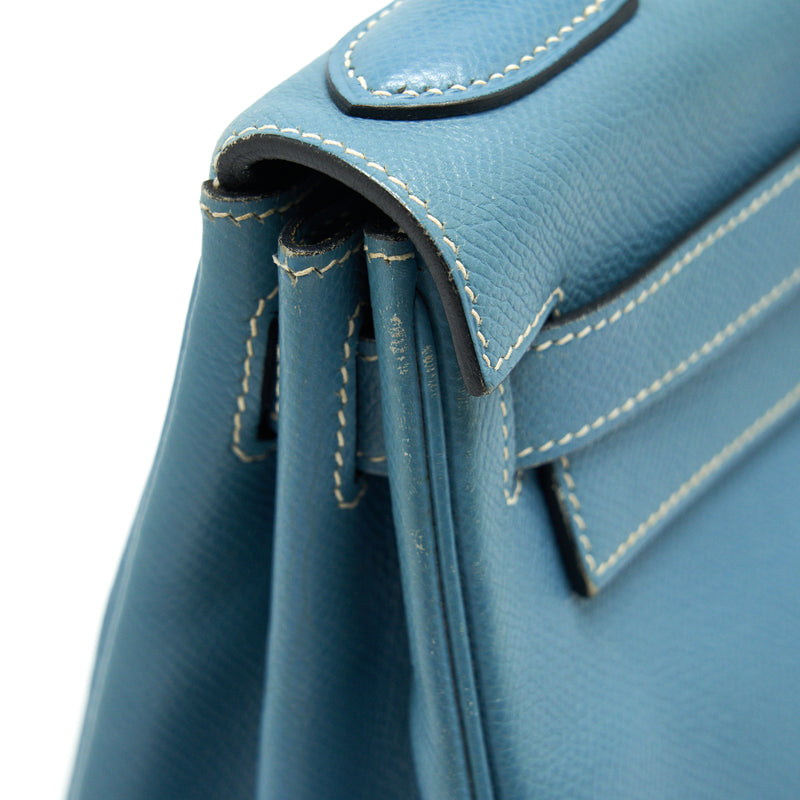 Hermes Vintage Kelly 28 Blue Jean Epsom in SHW stamp B in Square