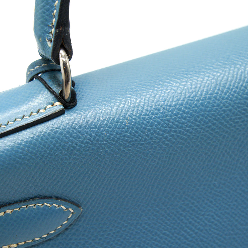 Hermes Vintage Kelly 28 Blue Jean Epsom in SHW stamp B in Square