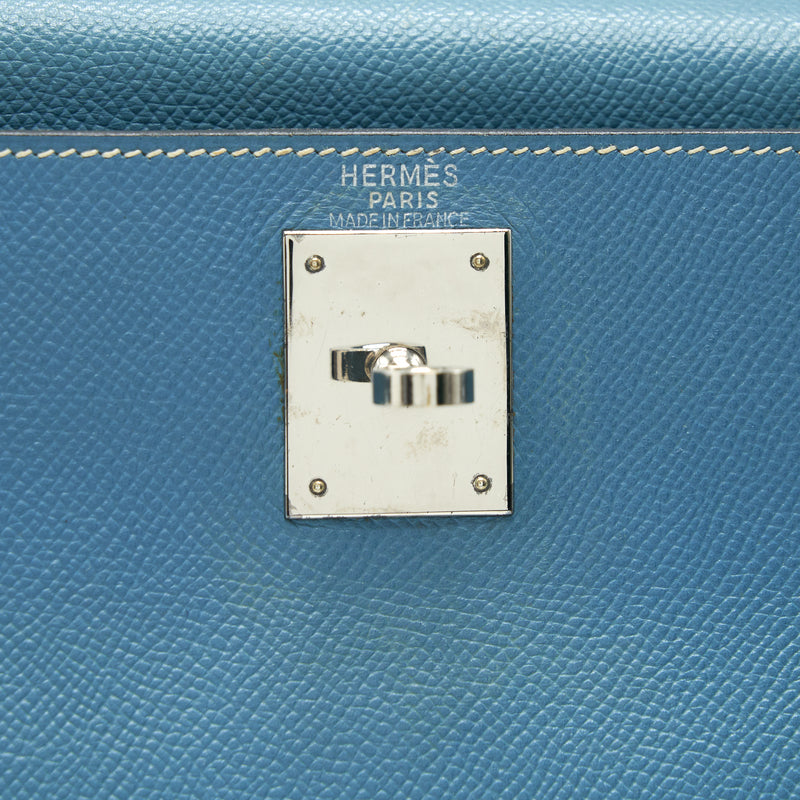 Hermes Vintage Kelly 28 Blue Jean Epsom in SHW stamp B in Square