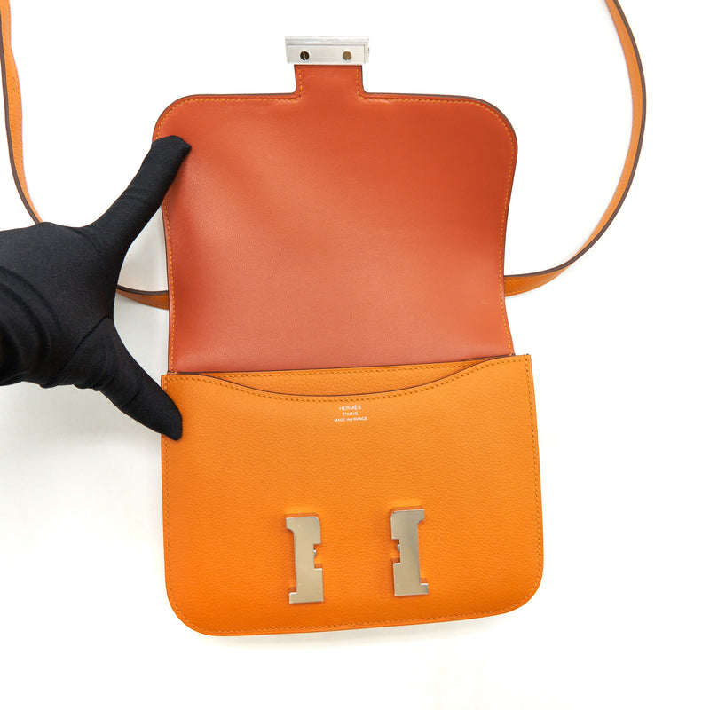 Hermes Mini Constance Evercolor Abricot/Terre SHW Stamp Y