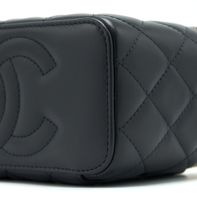 Chanel Pearl Crush Long Vanity Lambskin Black Brushed GHW(Microchip)
