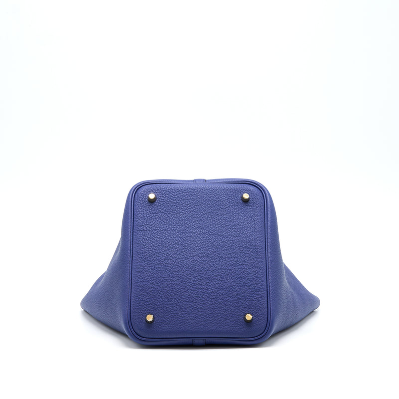 Hermes Picotin 22 Lock Bag Taurillon Maurice Blue Saphir GHW Stamp Z