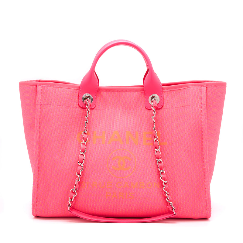 Chanel Deauville Tote Bag Hot Pink SHW