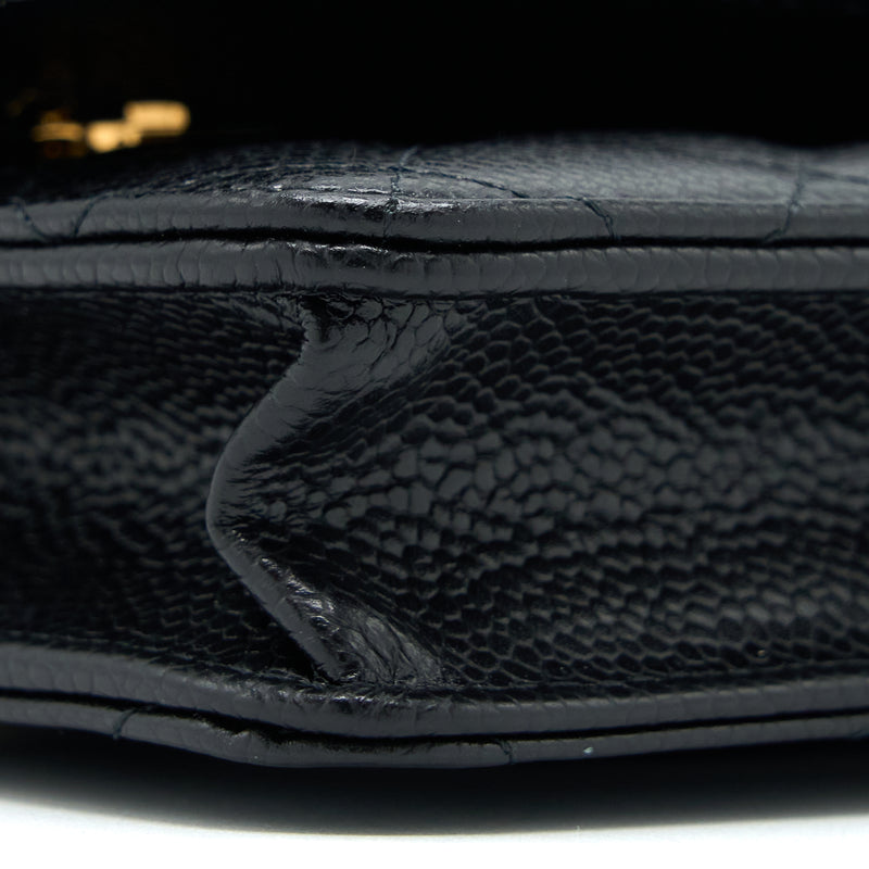 Chanel Classic Wallet on Chain Caviar Black GHW (Microchip)