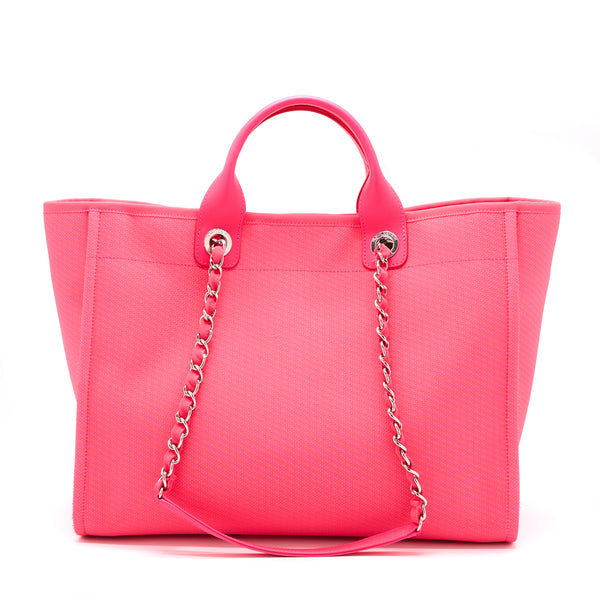 Chanel Deauville Tote Bag Hot Pink SHW