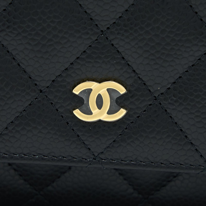 Chanel Classic Wallet on Chain Caviar Black GHW (Microchip)