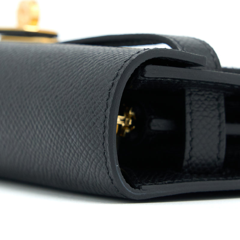 Hermes Classic Kelly To Go Epsom Black GHW Stamp U
