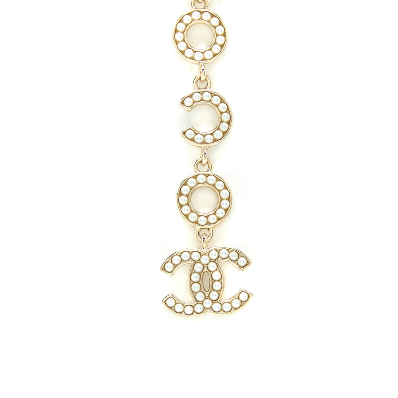 Chanel 23P Pendant Silver Crystal CC Logo Letter Statement Stud Drop  Earrings | eBay