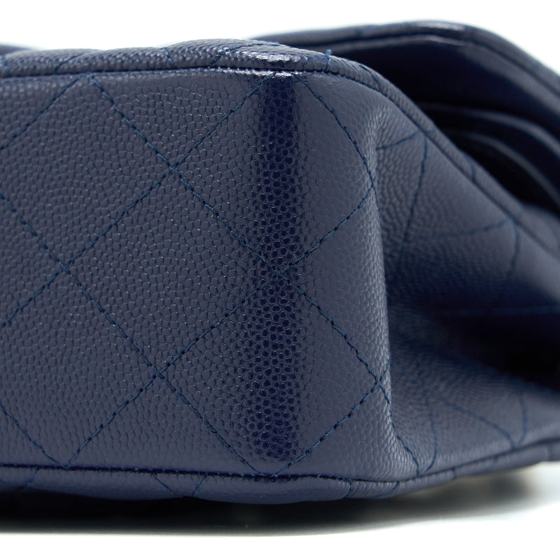 Chanel Small Classic Double Flap Bag Caviar Dark Blue LGHW