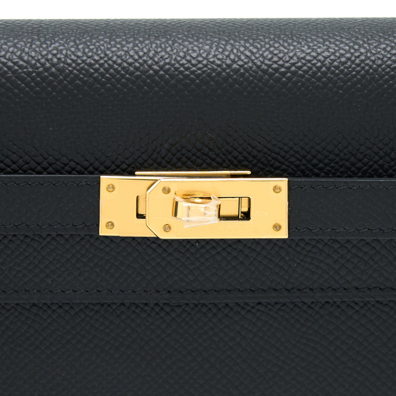 Hermes Classic Kelly To Go Epsom Black GHW Stamp U