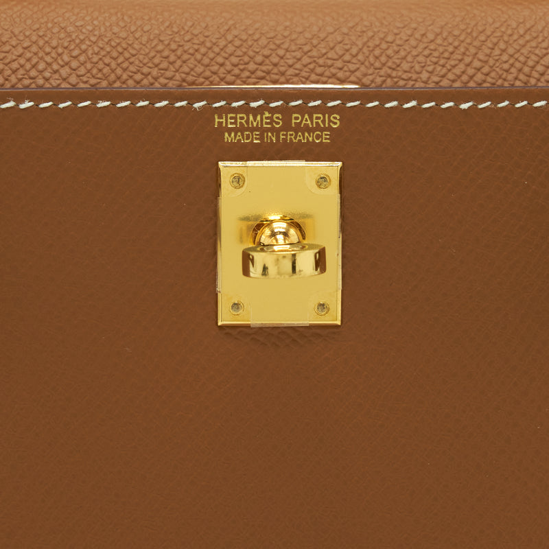 Hermes Mini Kelly II Epsom Gold GHW Stamp Z