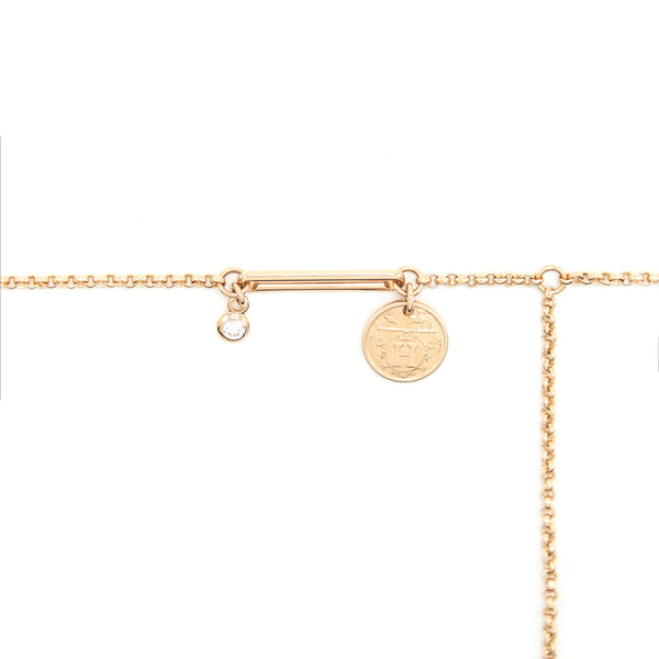 Hermes Ex-Libris Pendent, very small Model in rose gold set with a diamond