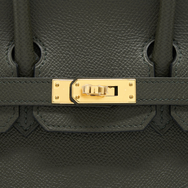 Carryallbags - New Hermes Kelly 25 Vert de gris Epsom in GHW