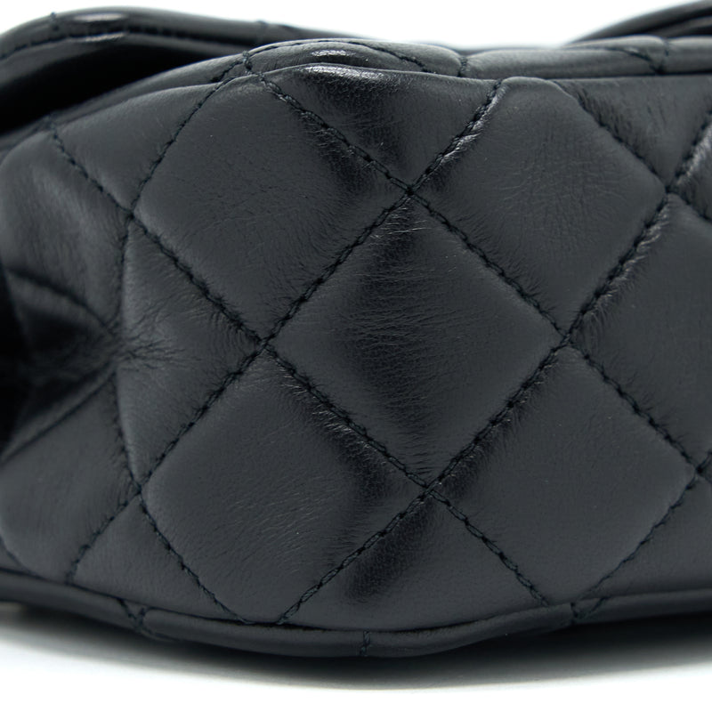 Chanel Pearl Crush Mini Rectangular Flap Bag Lambskin Black GHW