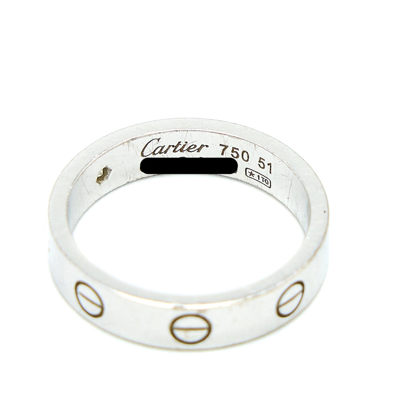 Cartier Size 51 Love Wedding Band with One Diamond White Gold