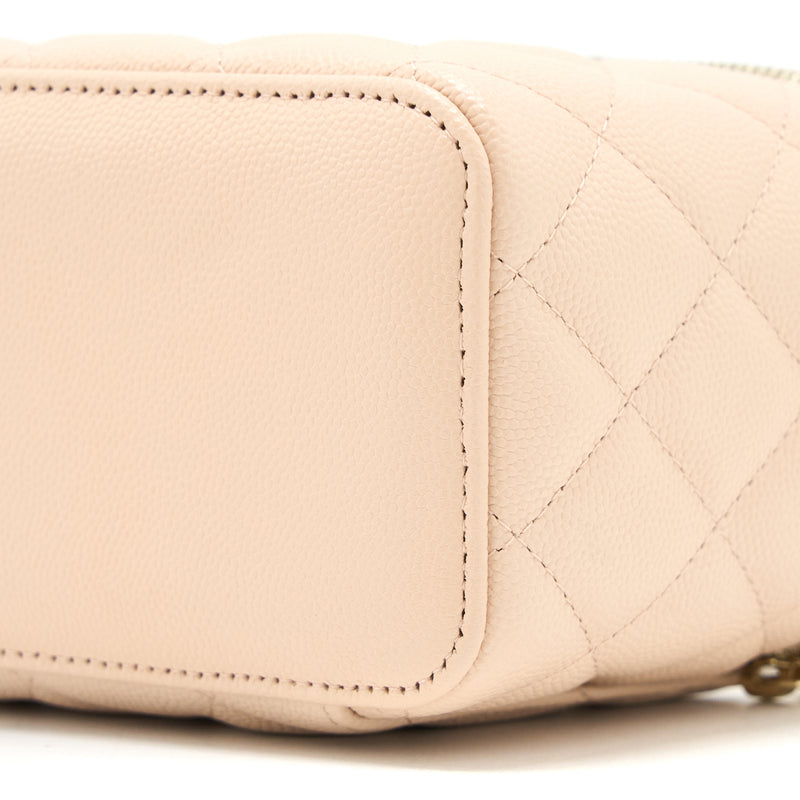 Chanel Long Vanity Case Caviar Light Pink LGHW