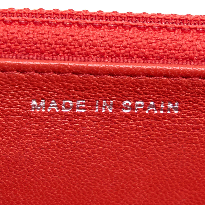 Chanel Classic Wallet On Chain Lambskin Orange Red SHW