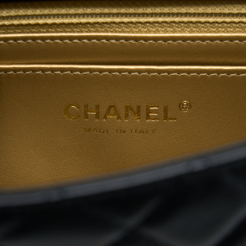 Chanel Pearl Crush Mini Rectangular Flap Bag Lambskin Black GHW