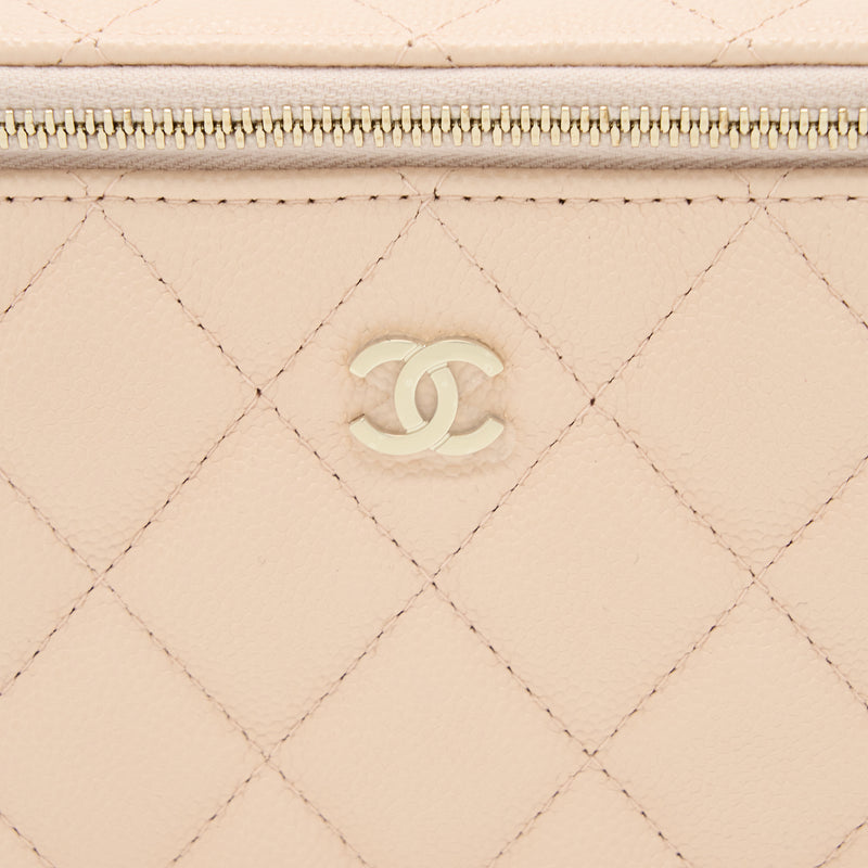 Chanel Long Vanity Case Caviar Light Pink LGHW
