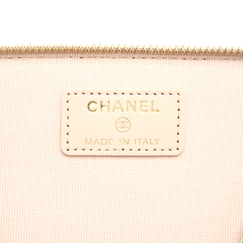 Chanel Long Vanity Case Caviar Light Pink LGHW