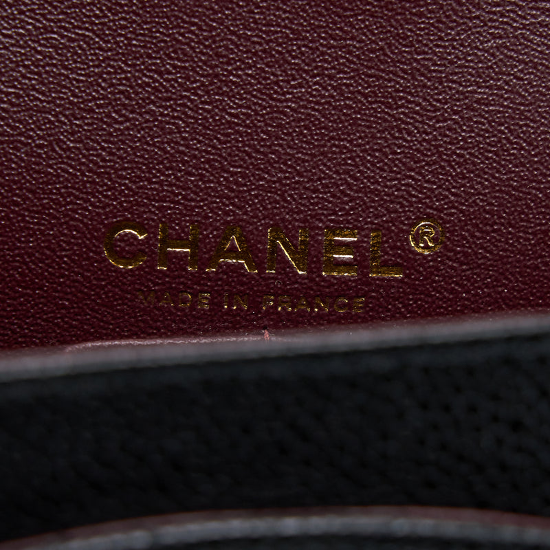 Chanel Medium Classic Double Flap Bag Caviar Black GHW (Microchip)
