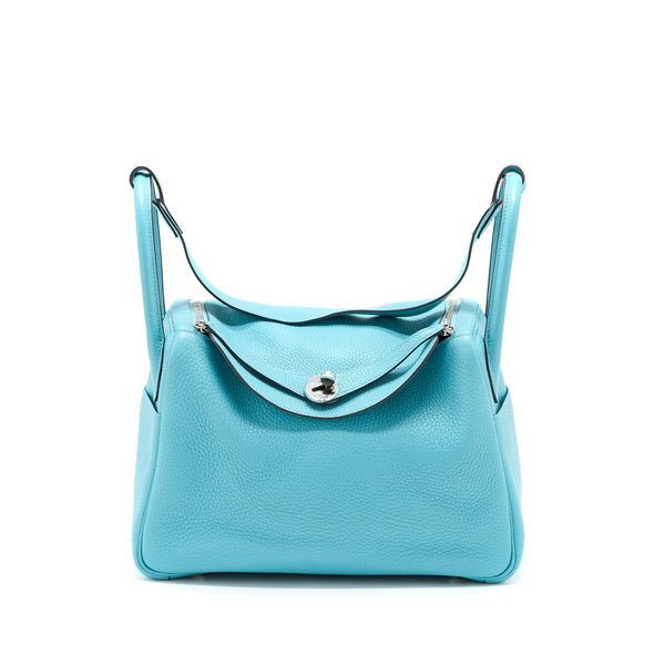 Hermes Lindy 30 Clemence 3Z Blue Saint Cyr SHW Stamp T