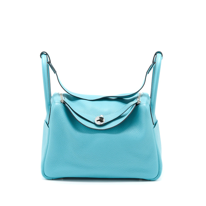 Hermes Lindy 30 Clemence 3Z Blue Saint Cyr SHW Stamp T